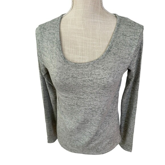 born Tops - Børn Heathered Gray Scoop Neck Sweater‎ Size Small